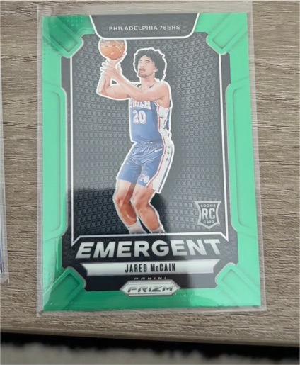 2024-25 Panini Prizm #19 Jared McCain Emergent Green Prizm — front