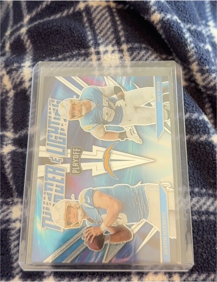 2021 Panini Playoff #TL-16 Justin Herbert/Joey Bosa Thunder and Lightning — front