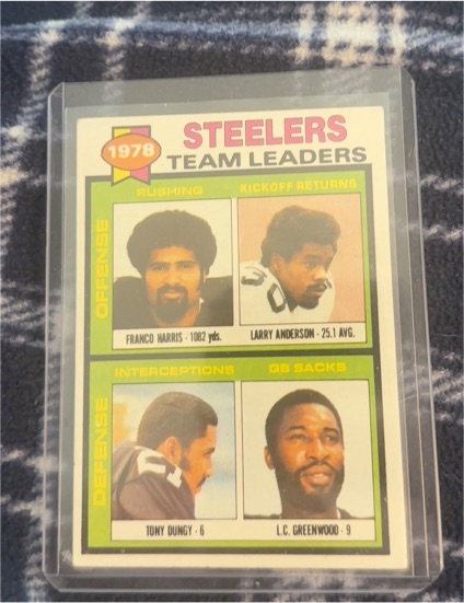 1978 Topps #19 Pittsburgh Steelers Team Leaders — front