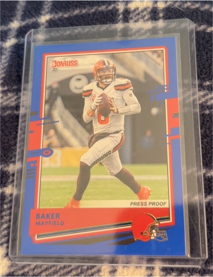 2020 Donruss Press Proof Blue #71B Baker Mayfield — front
