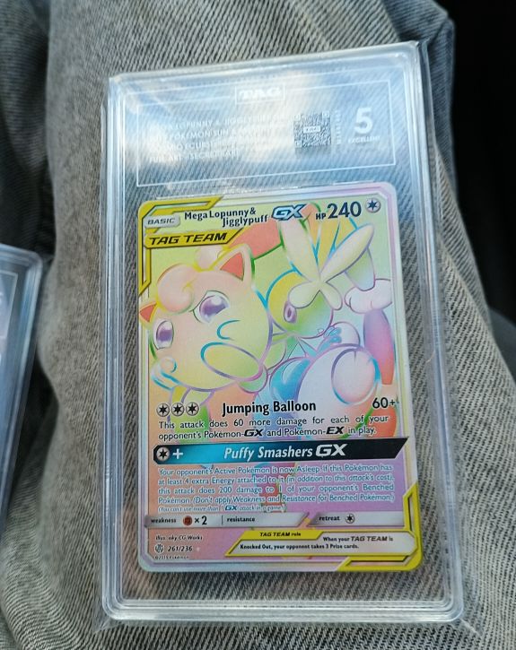 2019 Pokémon Cosmic Eclipse #261 Mega Lopunny & Jigglypuff GX — front