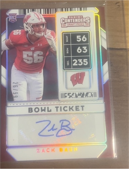 2020 Panini Contenders Draft Picks #217 Zack Baun — front