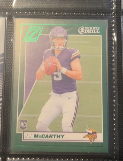 2024 Panini Zenith #135 J.J. McCarthy Two Minute Drill — front