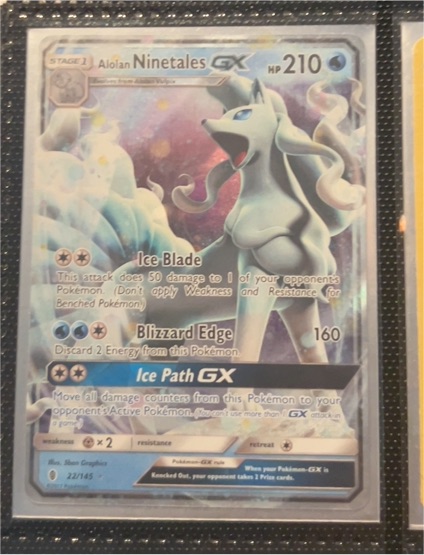 2017 Pokémon Guardians Rising #22 Alolan Ninetales GX — front