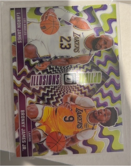 2024-25 Panini Donruss Optic #2 LeBron James & Bronny James Jr. Optical Illusions — front