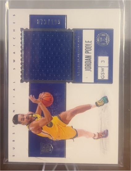 2019-20 Panini Encased Substantial Swatches #3 Jordan Poole — front