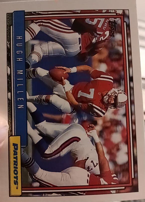 1992 Topps #230 Hugh Millen New England Patriots — front