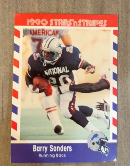 1990 Fleer Stars 'n Stripes #44 Barry Sanders — front