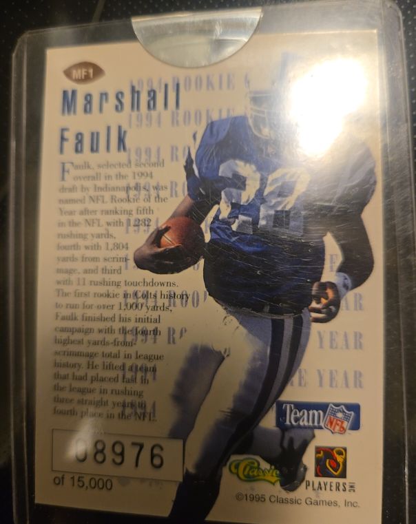 1995 Classic Games Marshall Faulk #MF1 — front