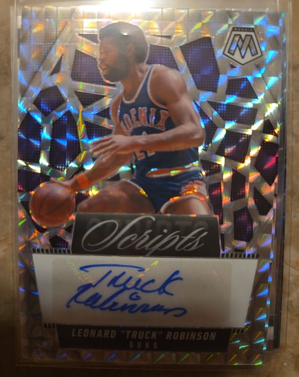 2024-25 Panini Mosaic #MS-TRR Leonard "Truck" Robinson Scripts Auto — front