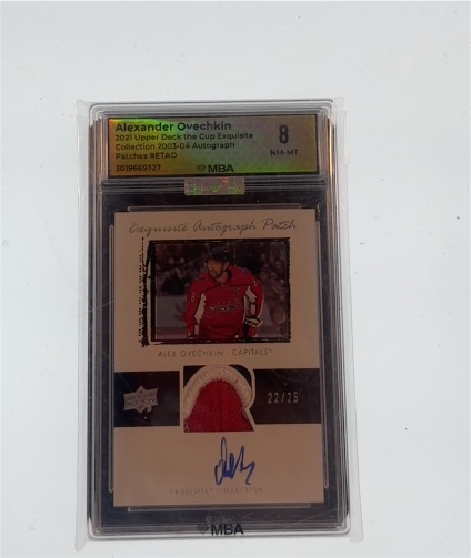 2003-04 Upper Deck The Cup Exquisite Collection Alexander Ovechkin Autograph Patch #22/25 — front