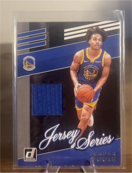 2019-20 Panini Donruss Jersey Series #JS-JPL Jordan Poole — front