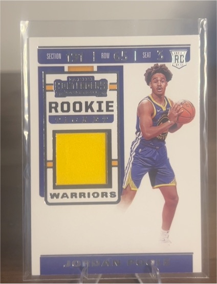 2019-20 Panini Contenders Rookie Ticket Swatches #RTS-JPL Jordan Poole — front