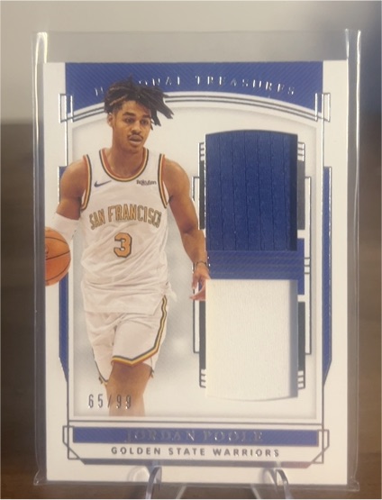 2019-20 Panini National Treasures #RTM-JPL Jordan Poole — front
