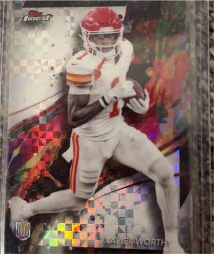 2024 Topps Finest #91 Xavier Worthy Checkerboard Refractor Rookie — front