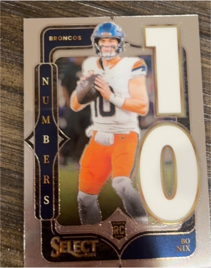 2024 Panini Select #6 Bo Nix Select Numbers — front