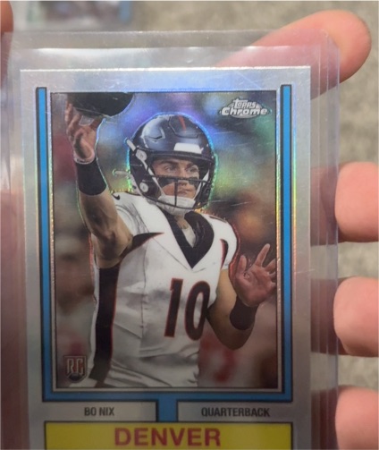 2024 Topps Chrome 1974 Topps Football #74TF-4 Bo Nix — front