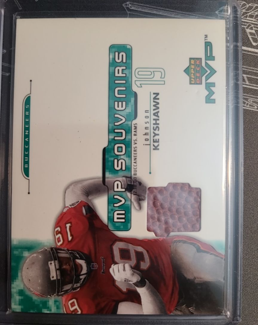 2001 Upper Deck MVP Souvenirs #19 Keyshawn Johnson — front