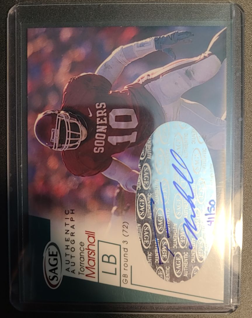 2001 Sage Authentic Autograph #A10 Torrance Marshall — front