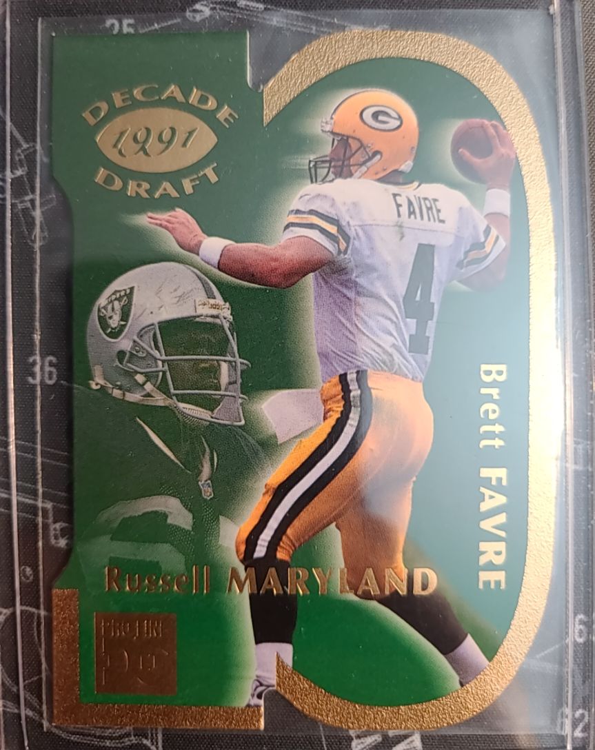 1998 Pro Line DC III Decade Draft #DD3 Russell Maryland/Brett Favre — front
