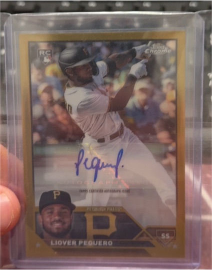 2023 Topps Chrome #RA-LP Liover Peguero Rookie Autographs — front