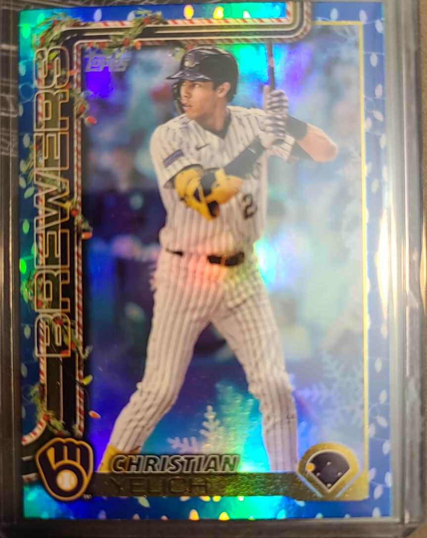 2025 Topps Holiday #H25 Christian Yelich — front