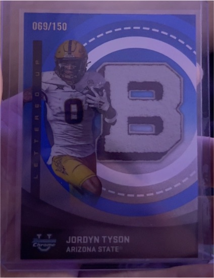 2025 Bowman Chrome University #LU-22 Jordyn Tyson Lettered Up — front