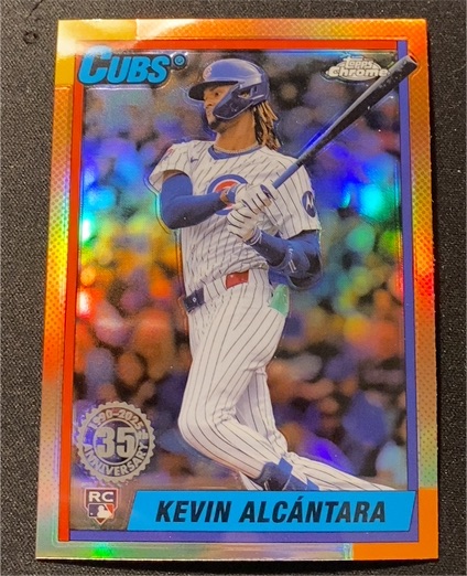 2025 Topps Chrome #90CB-14 Kevin Alcántara 35th Anniversary Rookie — front