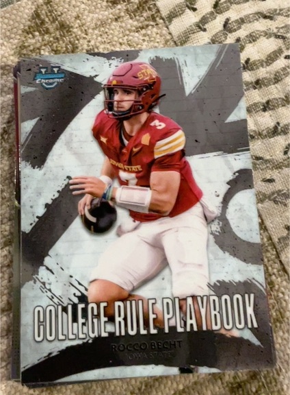2025 Bowman Chrome University #CRP-9 Rocco Becht College Rule Playbook — front