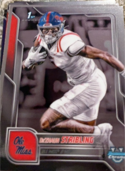 2025 Bowman University Chrome #182 De'Zhaun Stribling — front