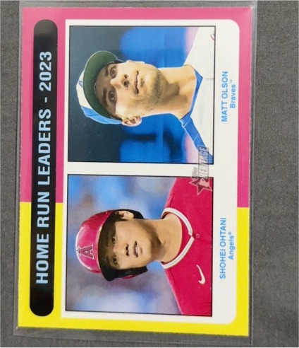 2024 Topps Heritage #307 Home Run Leaders Shohei Ohtani / Matt Olson — front