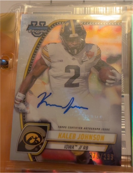 2024 Bowman University Chrome #PA-KJO Kaleb Johnson Prospect Autograph — front