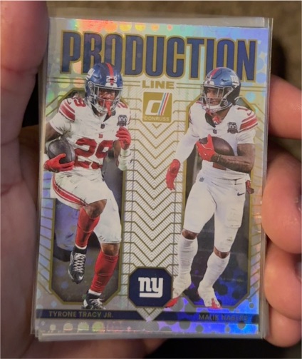 2025 Donruss Production Line # New York Giants Tyrone Tracy Jr. & Malik Nabers — front