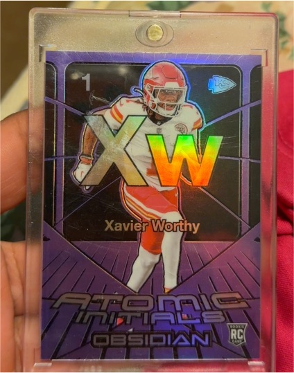 2024 Panini Obsidian #21 Xavier Worthy Atomic Initials — front