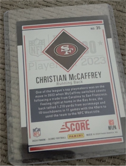 2024 Panini Score #35 Christian McCaffrey — front