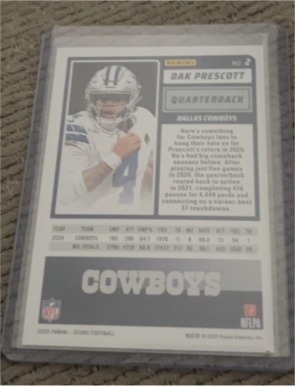 2025 Panini Score #2 Dak Prescott — front