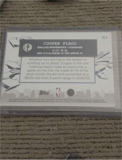 2025-26 Topps Basketball #CC-1 Cooper Flagg — front