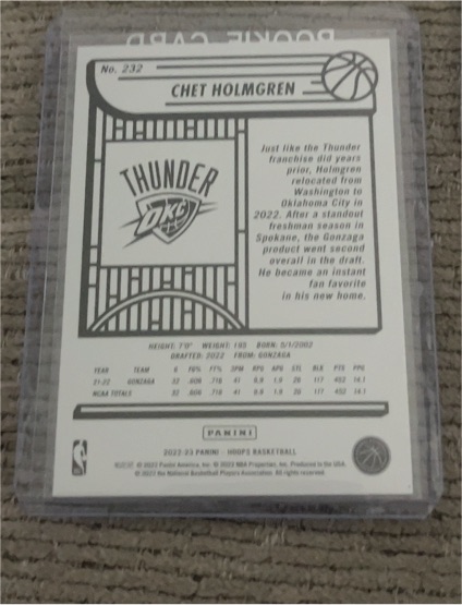 2022-23 Panini NBA Hoops #232 Chet Holmgren — front