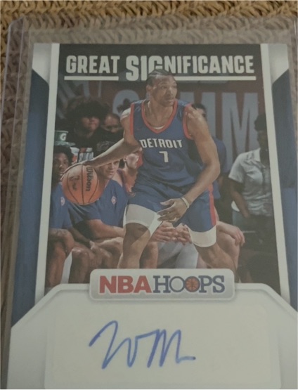 2024-25 Panini NBA Hoops #GS-WMJ Wendell Moore Jr Great Significance Auto Pistons Card — front