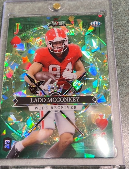 2023 Wild Card 5 Card Draw Stacked Deck Jack of Spades Ladd McConkey — front