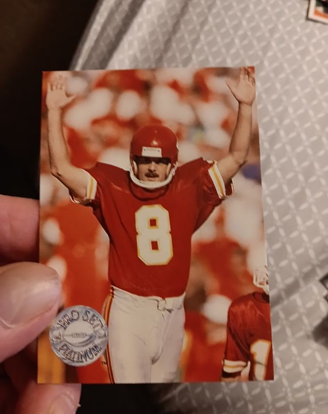 1991 Pro Set Platinum #8 Morten Andersen — front