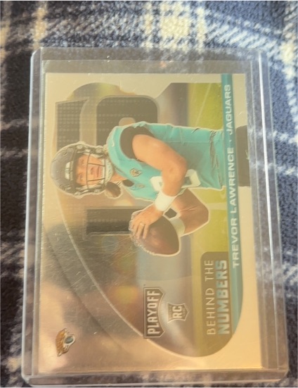 2021 Panini Playoff #BTN-TLR Trevor Lawrence Behind The Numbers — front
