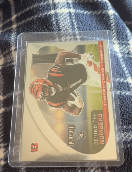 2021 Panini Playoff Behind the Numbers #BTN-JCH Ja'Marr Chase — front