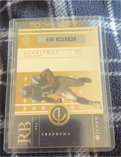 2001 Upper Deck e-Card #E-LT LaDainian Tomlinson — front