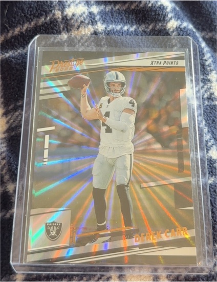 2022 Panini Prestige #170 Derek Carr Xtra Points Diamond Parallel — front