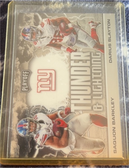 2020 Panini Playoff #TL-19 Saquon Barkley, Darius Slayton Thunder & Lightning — front