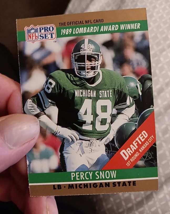 1990 Pro Set #21 Percy Snow — front