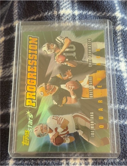 2000 Topps Stars #P1 Joe Montana / Brett Favre / Chad Pennington Progression — front