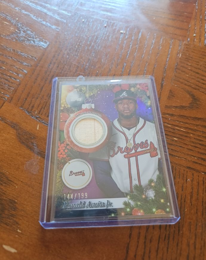 2025 Topps Holiday Player Relic #PR-RA Ronald Acuña Jr. — front