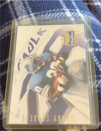 1995 Skybox Premium Mirror Image #150 Marshall Faulk / Barry Sanders — front